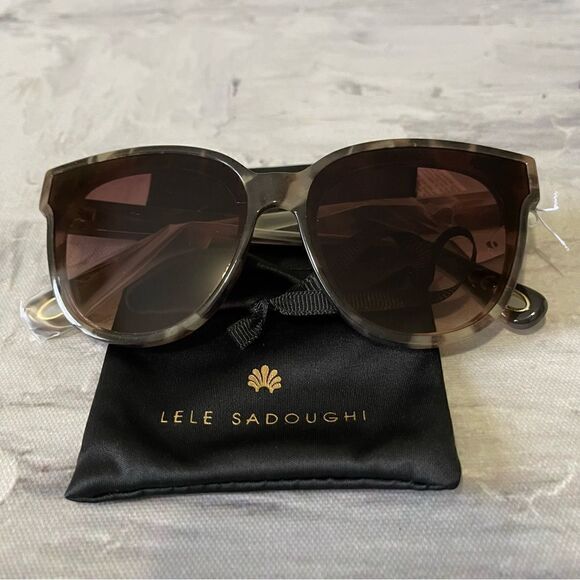 Lele Sadoughi Tortoise Brooklyn Sunglasses - Picture 2 of 9